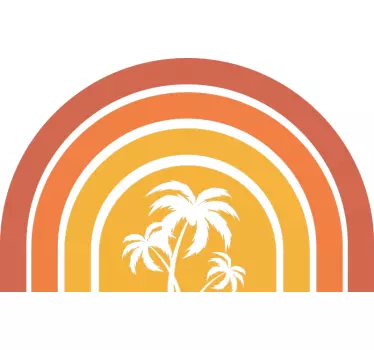 Retro Sunset and Palms bed headboard wall sticker - TenStickers