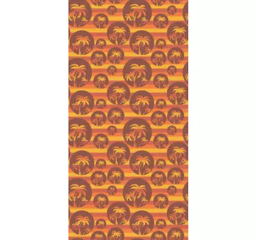 Retro Sunset and Palms fridge decals - TenStickers