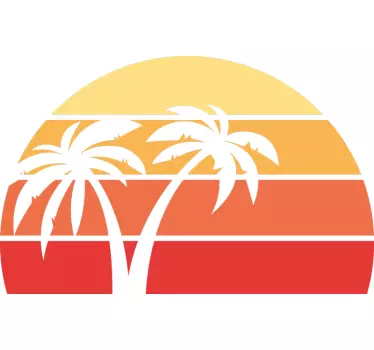 Sunset Palm Trees laptop sticker - TenStickers