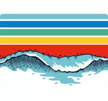 Laptop skin vibrant wave design - TenStickers