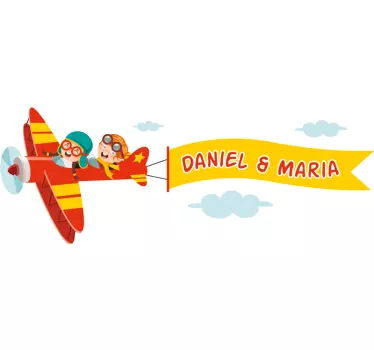 Wall sticker for kids cheerful aviator adventure - TenStickers
