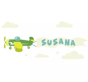 Airplane and Clouds wall sticker for kids - TenStickers