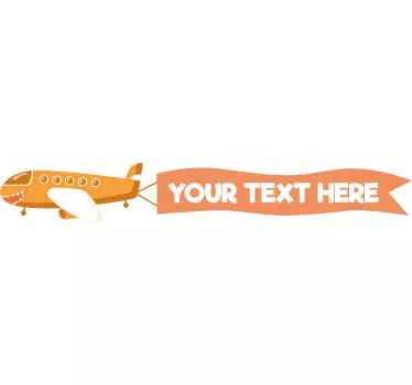 Airplane Custom Name wall sticker for kids - TenStickers