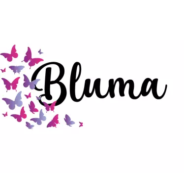 Customizable Butterfly Name quote sticker - TenStickers