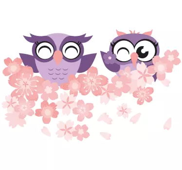 Cute Owl Friends wall sticker for kids - TenStickers