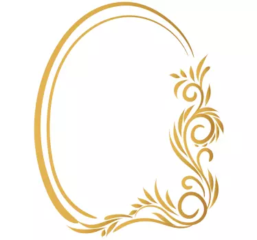 Vintage floral frame mirror wall decal - TenStickers