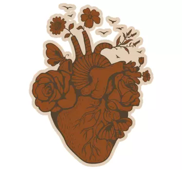 Retro heart retro wall stickers - TenStickers