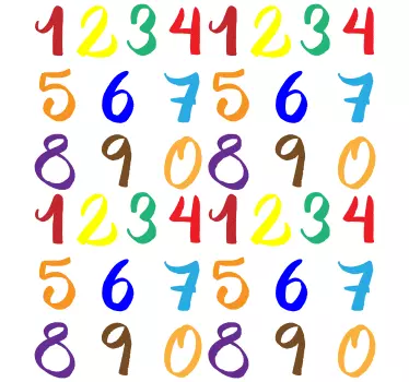 Alphabet letter sticker with colorful number designs - TenStickers
