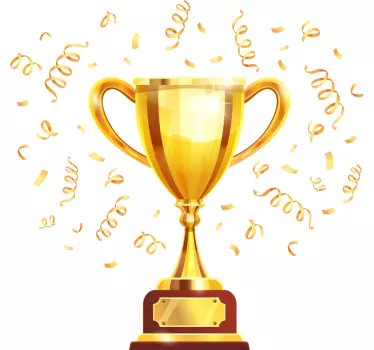 Football sticker golden victory trophy - TenStickers