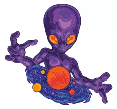Alien and its universe space decal - TenStickers