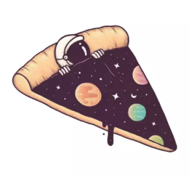 Astronaut Pizza Slice space wall sticker - TenStickers
