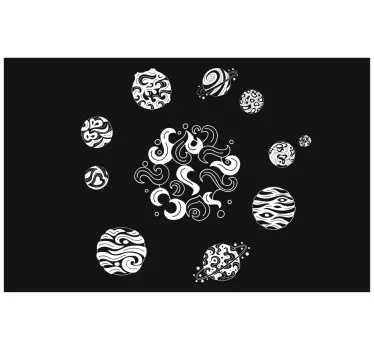 Whimsical Planet Patterns laptop skin - TenStickers