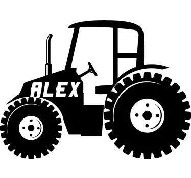 Personalised Tractor Silhouette toy decal - TenStickers