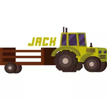 Name in trailer Tractor toy decal - TenStickers