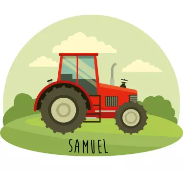 Name and little Tractor toy decal - TenStickers
