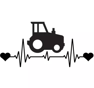 Tractor heartbeat car decal - TenStickers