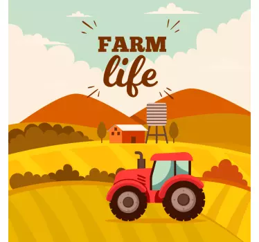 Farm life Tractor car decal - TenStickers