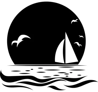 Sunset on beach caravan decal - TenStickers