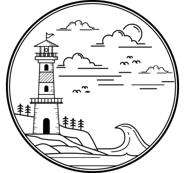 Lighthouse on coast Motorhome nautical sticker - TenStickers