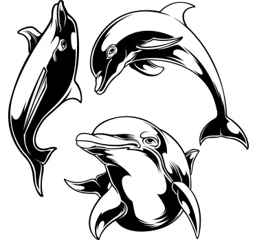 Dolphin silhouette caravan sticker - TenStickers