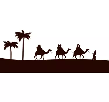 Camels in desert Motorhome animal wall decal - TenStickers