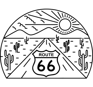 Route 66 road trip motorhome skyline decal - TenStickers