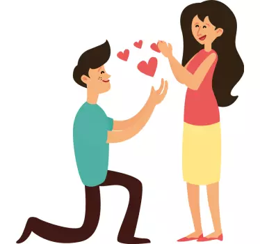 Couple Proposal Hearts wedding sticker - TenStickers