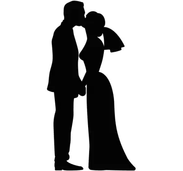 Husband and wife kiss bridal decal - TenStickers