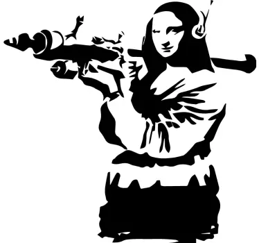 Mona Lisa Banksy art for fridge decals - TenStickers
