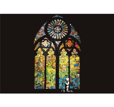 Colorful stained window laptop skin - TenStickers