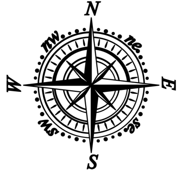 Classical compass car sticker - TenStickers