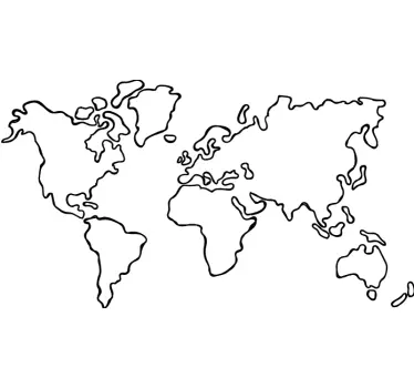 Political worldmap monocolor map wall decal - TenStickers