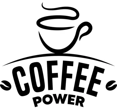 coffee quote coffee power text wall decal - TenStickers