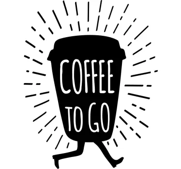 coffee go art composition window decal - TenStickers