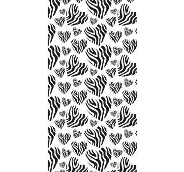 Zebra animal print heart window decal - TenStickers