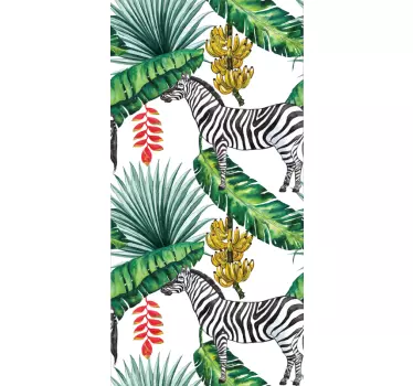 Zebra Tropical Foliage iPhone sticker - TenStickers