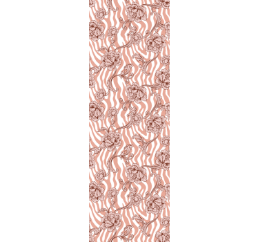 Zebra print and ornamental flowers coral  fridge decals - TenStickers