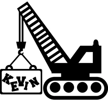 Wall sticker for kids crane with name - TenStickers