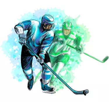 Hockey Players Movement football sticker - TenStickers