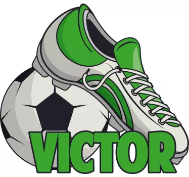 Personalised boot and ball soccer sticker - TenStickers