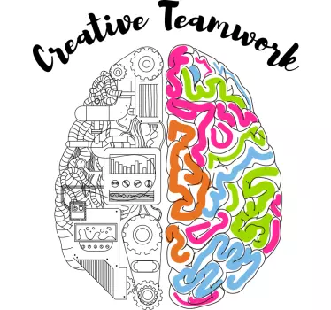 Creative Teamwork Brain inspirational quote stickers - TenStickers