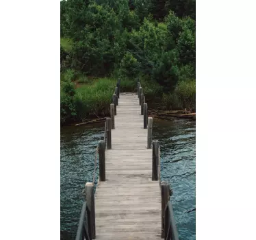 Scenic Wooden Path recycling decal for bin - TenStickers