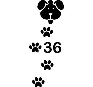 Custom Dog Paw Print recycling decal for bin - TenStickers