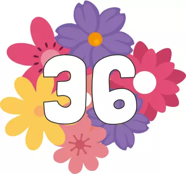 Custom numbered floral recycling decal for bin - TenStickers