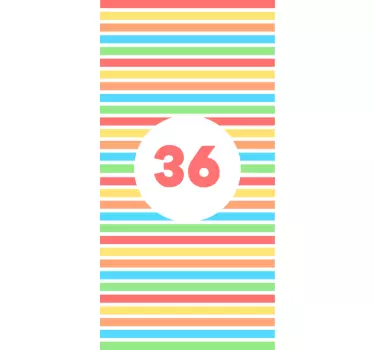 Colorful Number Label recycling decal for bin - TenStickers