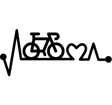 Heart beat line bike sticker - TenStickers