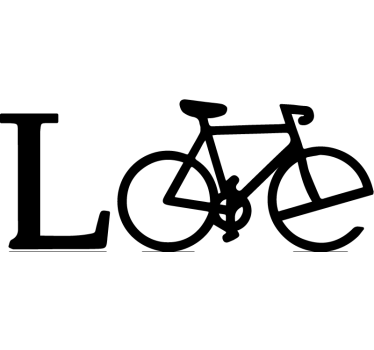 Hidden Love Text bicycle bike sticker - TenStickers