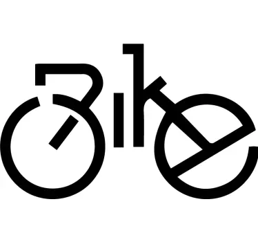 Decorative bike text Bike Decal - TenStickers