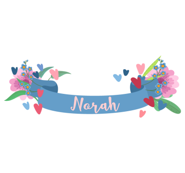 Customizable name with flowers and hearts Bike Decal - TenStickers