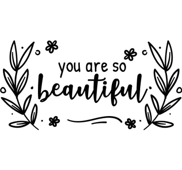 You are so beautiful pink and white laptop stickers - TenStickers